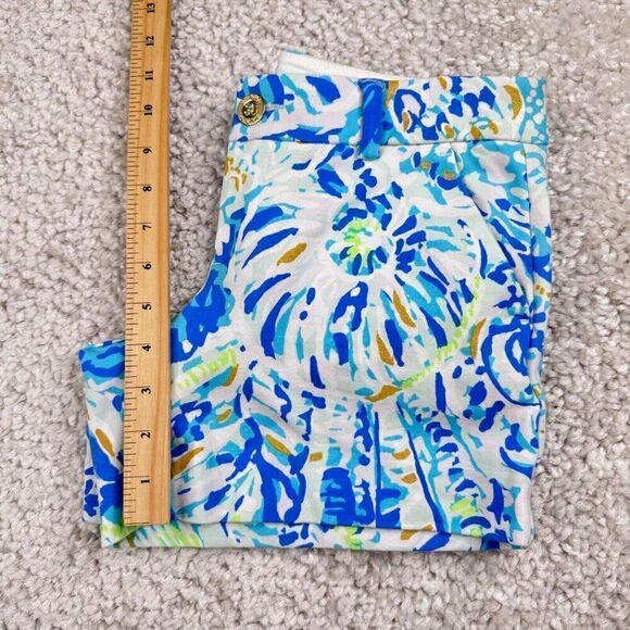 Lilly Pulitzer The Callahan Stretch Shorts 5" Blue White Print - Picture 7 of 7